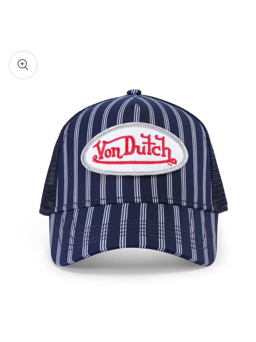 Von Dutch Navy & White Stripe Trucker Hat